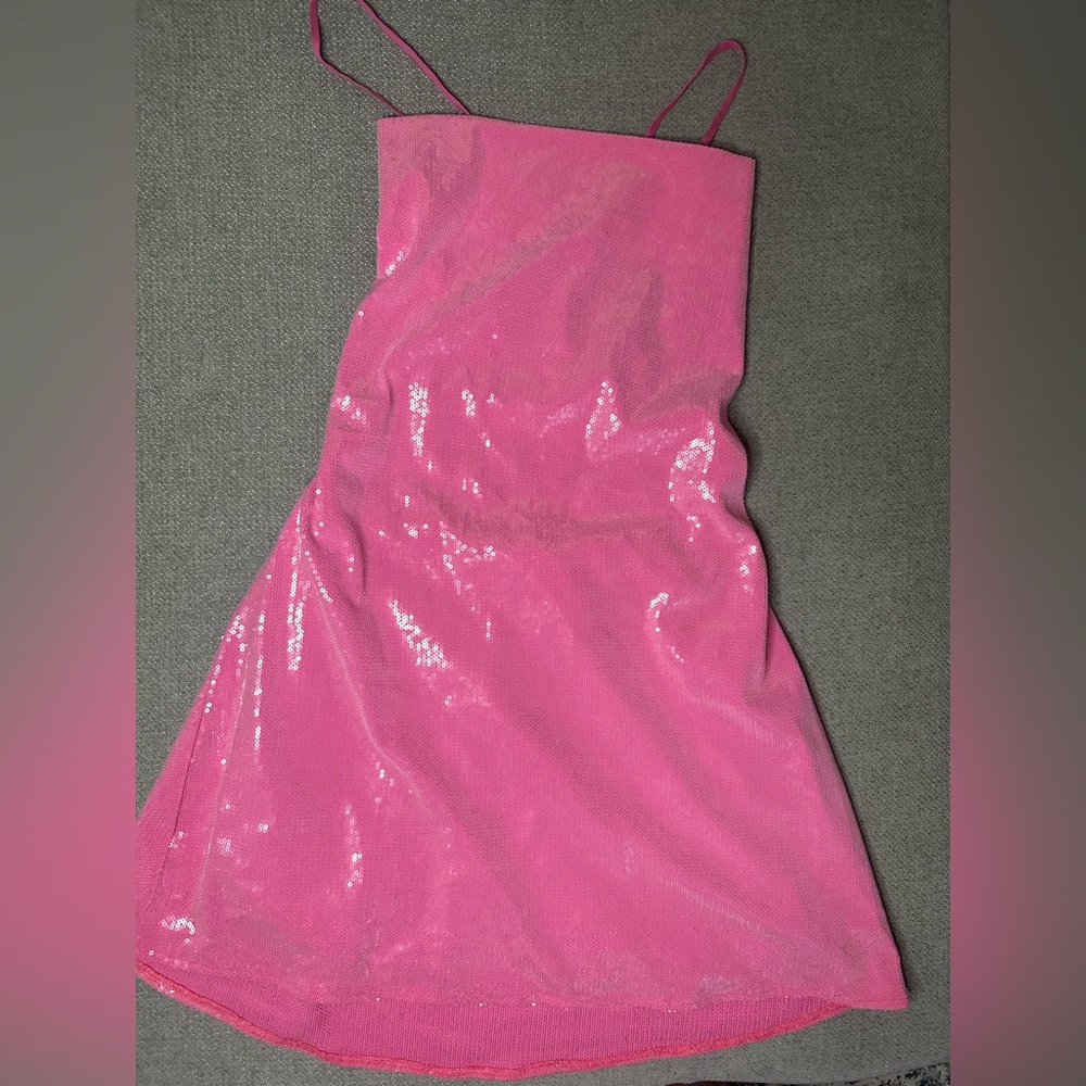 Olivia Dress - Hot Pink Sequin
